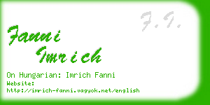 fanni imrich business card